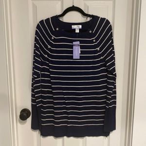 Nursing navy & white striped light-weight sweater